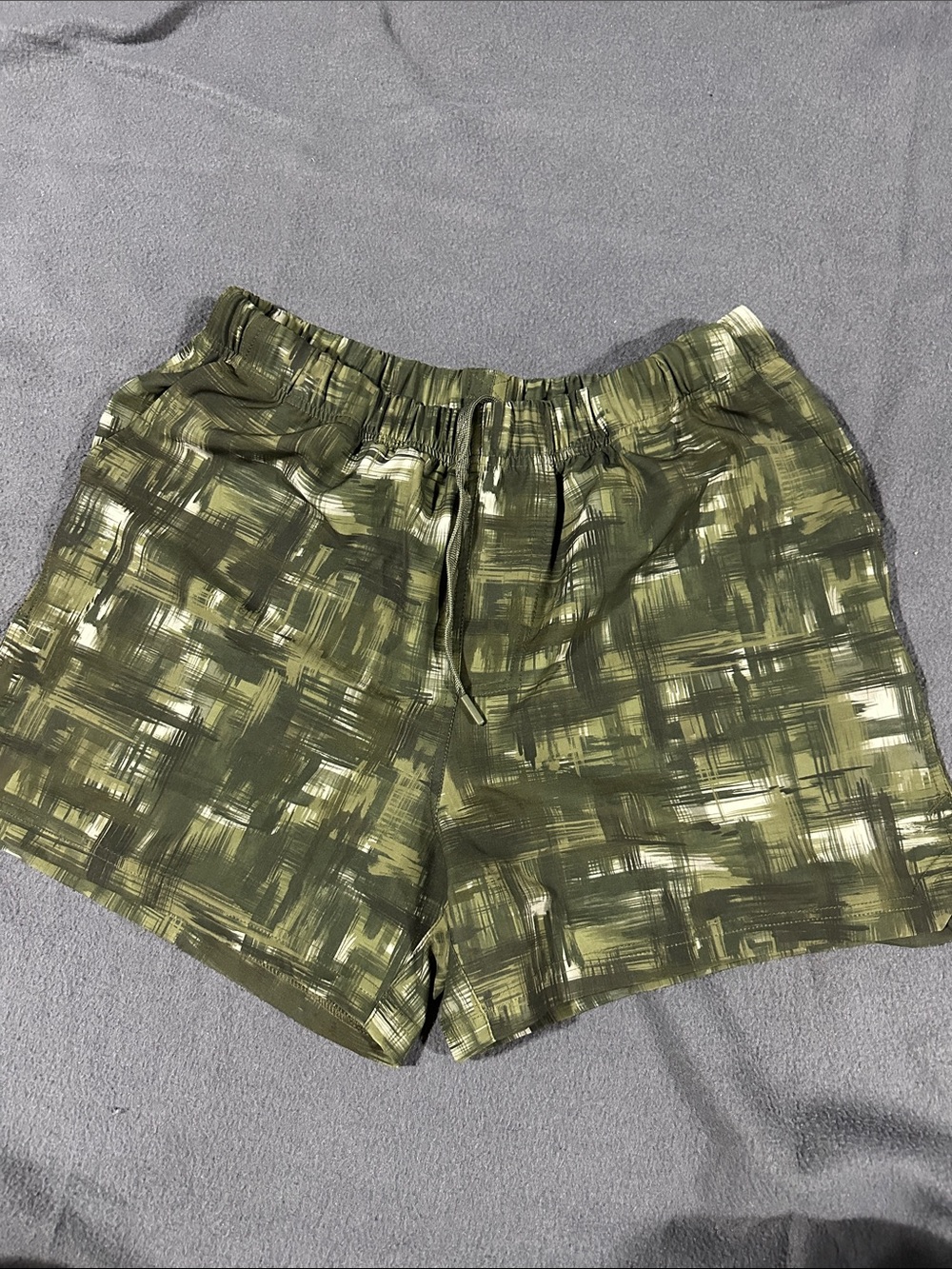 Hylete Olive & Khaki Brushstroke Athletic Shorts